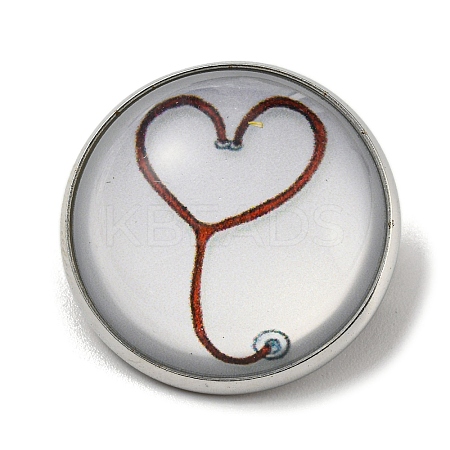 Round Glass Brooches FIND-Q096-01N-1