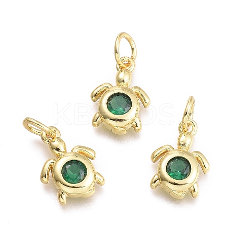 Brass Micro Pave Cubic Zirconia Pendants LS-KK-P187-12E-G-1