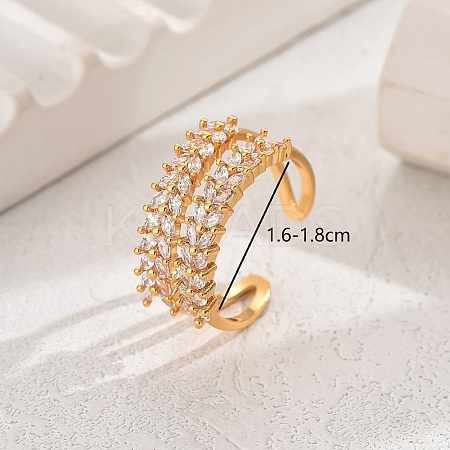 Luxury European American Double-layer Wheat Ear Open Ring for Women. XP0316-1-1