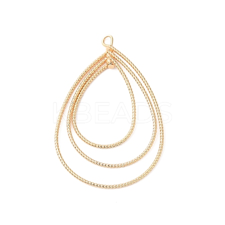 Brass Open Back Bezel Pendants KK-O144-21G-1