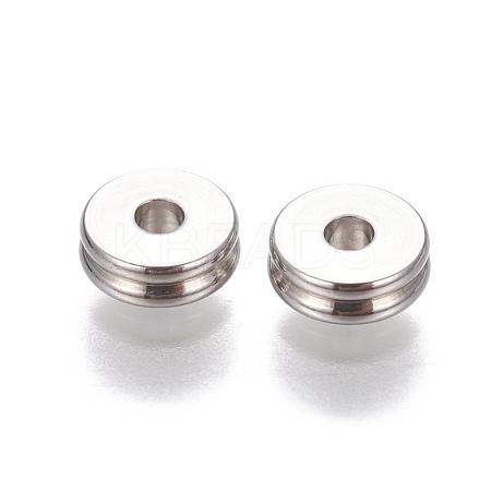 Non-Tarnish 201 Stainless Steel Grooved Spacer Beads X-STAS-P239-05P-1