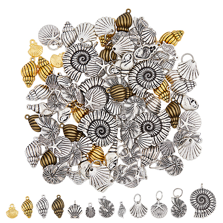 96Pcs 12 Style Tibetan Style Pendants FIND-DC0004-08-1