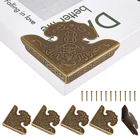 8Pcs Triangle Brass Corner Protectors FIND-DR0001-53-1