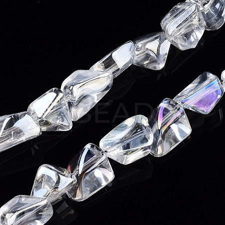 Transparent Electroplate Glass Beads Strands EGLA-T024-01B-01-1