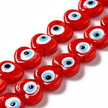 Handmade Evil Eye Lampwork Beads Strands X-LAMP-E023-07C-02-1