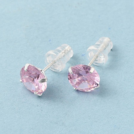 Cubic Zirconia Diamond Stud Earrings STER-M105-01C-S-1