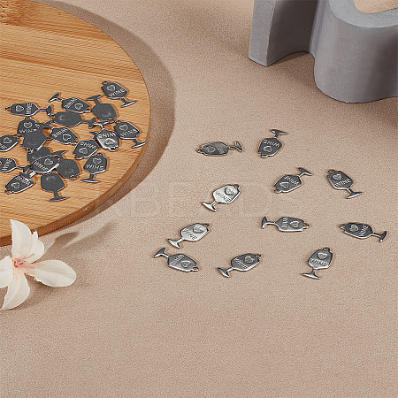 30Pcs 201 Stainless Steel Pendants STAS-LP0003-86-1