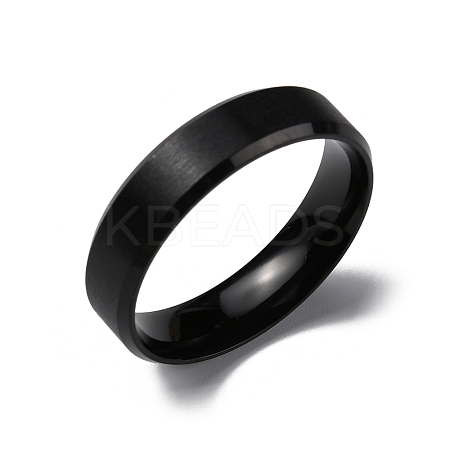 PVD Vacuum Plating Matte Style 304 Stainless Steel Wide Band Finger Rings for Women Men RJEW-WH0009-14F-EB-1