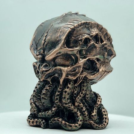 Resin Skull Octopus Figurines Ornaments PW-WG56838-02-1