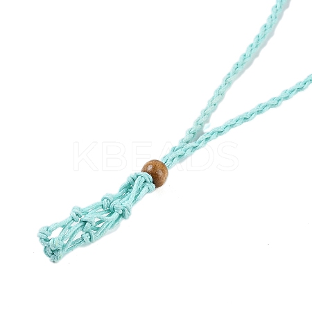 Braided Waxed Cord Empty Macrame Pouch Slider Necklace Making FIND-C061-01A-1