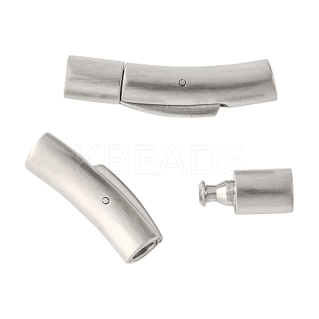 Tarnish Resistant Column 304 Stainless Steel Matte Bayonet Necklace Clasps LS-STAS-I013-4mm-A-1
