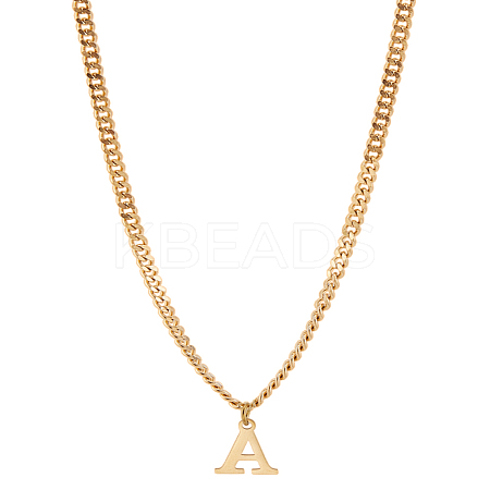 1Pc 304 Stainless Steel Letter Pendant Necklaces NJEW-LP0001-33A-G-1
