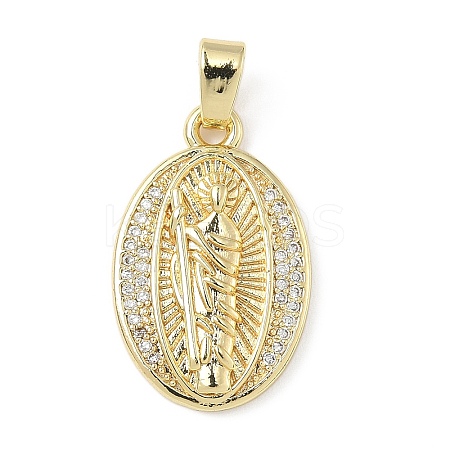Brass Micro Pave Cubic Zirconia Pendants ZIRC-I356-02G-02-1