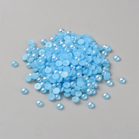 ABS Plastic Imitation Pearl Cabochons OACR-WH0044-02A-08-1