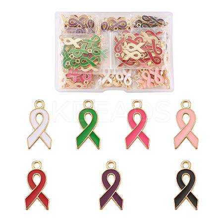140Pcs 7 Colors Alloy Enamel Pendants ENAM-CD0001-13-1