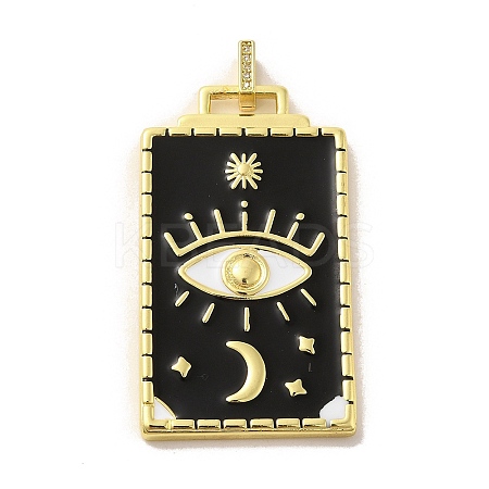 Brass Micro Pave Cubic Zirconia Pendant with Enamel KK-H458-02G-D01-1