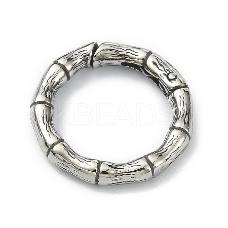 Tibetan Style 316 Surgical Stainless Steel Spring Gate Rings STAS-E191-01AS-01-1