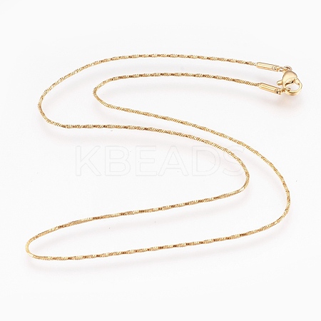 304 Stainless Steel Snake Chain Necklaces NJEW-G313-20G-1