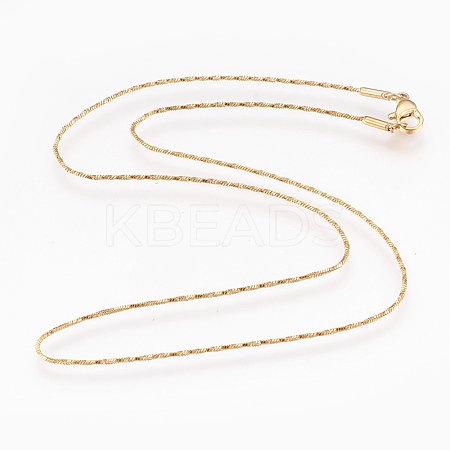 304 Stainless Steel Snake Chain Necklaces NJEW-G313-20G-1