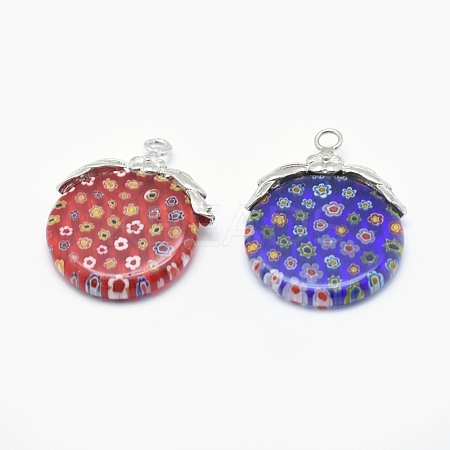 Handmade Millefiori Glass Pendants LAMP-O016-07P-1