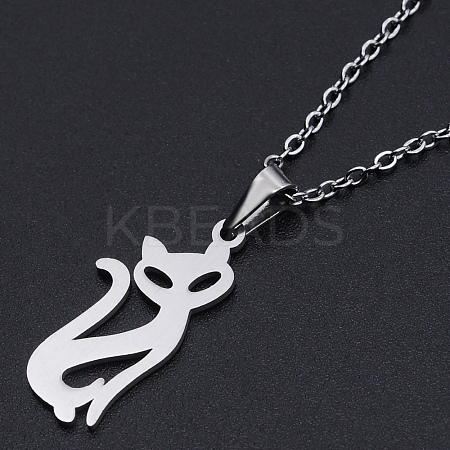 Non-Tarnish 201 Stainless Steel Pendants Necklaces NJEW-S105-JN665-45-1-1