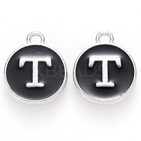 Platinum Plated Alloy Charms LS-ENAM-S118-02T-P-1