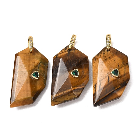 Natural Tiger Eye Pendants GG-CBA51ED-04G-04-1