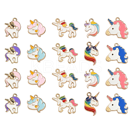 60Pcs 10 Styles Alloy Enamel Pendants ENAM-CJ0002-69-1