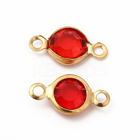 Ion Plating(IP) 304 Stainless Steel with Glass Connector Charms STAS-G305-08G-02-1