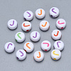 Craft Acrylic Horizontal Hole Letter Beads SACR-S201-11J-1