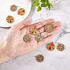 5Pcs Eco-Friendly Brass Micro Pave Cubic Zirconia with Enamel Pendants KK-SZ0005-71-2