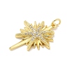 Brass Micro Pave Cubic Zirconia Pendants KK-B124-08G-02-2