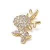 Brass Micro Pave Cubic Zirconia Pendants KK-C140-02G-2