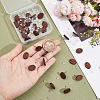 30Pcs Oval Wood Stud Earring Findings WOOD-UN0001-06-4