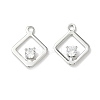 Brass Micro Pave Cubic Zirconia Rhombus Charms KK-Z136-01P-1
