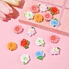 24Pcs 6 Styles Opaque Resin Flowers Cabochons RESI-FS0002-16-7