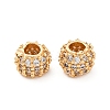 Brass Micro Pave Clear Cubic Zirconia Beads KK-H513-08G-1