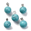 Round Synthetic Turquoise Pendants G-Q434-21-1
