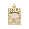 Brass Micro Pave Clear Cubic Zirconia Pendants KK-Q813-06A-G-1