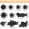 30Pcs 10 Style Flower/Leaf Organza Embroidery Sew on Appliques PATC-GF0001-28-2