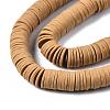 Flat Round Handmade Polymer Clay Beads CLAY-R067-12mm-37-4