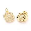 Brass Micro Pave Clear Cubic Zirconia Charms ZIRC-O036-30G-A-2