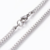 Non-Tarnish 304 Stainless Steel Twisted Chain Curb Chain Necklaces NJEW-L160-004P-1