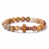 Natural Crazy Agate Round Beads Stretch Bracelets YG0612-8-1