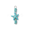 10Pcs 2 Colors Starfish & Rondelle Dyed Synthetic Turquoise Beaded Pendants PALLOY-JF03949-3