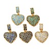 Brass Micro Pave Cubic Zirconia European Dangle Charms KK-K408-55G-1