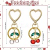 Cherry Alloy & Glass Pendant Decoration HJEW-SW00115-01-6