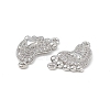 Brass Micro Pave Clear Cubic Zirconia Connector Charms KK-E068-VB032-3