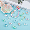 50Pcs 5 Colors UV Plating Transparent Rainbow Iridescent Acrylic Beads OACR-SC0001-85-4