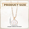 1Pc Zinc Alloy White Enamel Round with Letter Pendant Necklaces NJEW-LP0002-88G-H-2